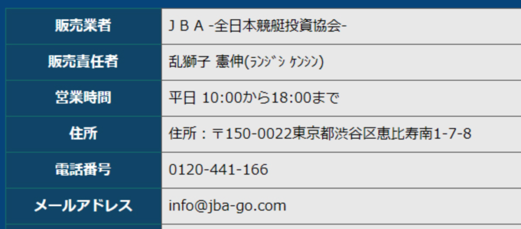 ・１JBA(全日本競艇投資協会) は非公式！？