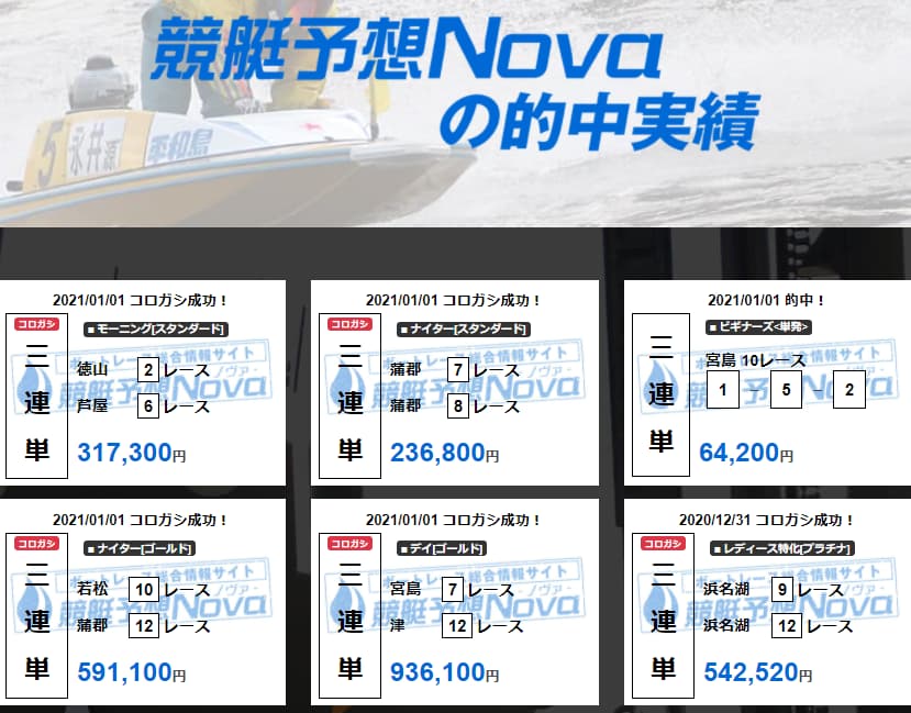 競艇予想Nova（ノヴァ）のマイページ
-口コミ・的中・評判・稼げる・当たらない・詐欺-