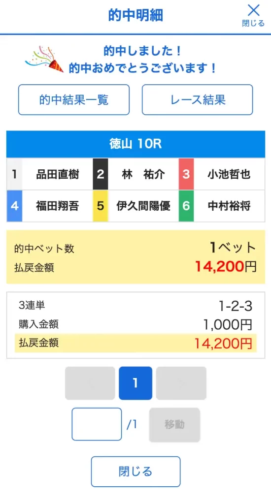 競艇予想サイト　ボートリオ　2025年12月14日　無料予想　的中結果